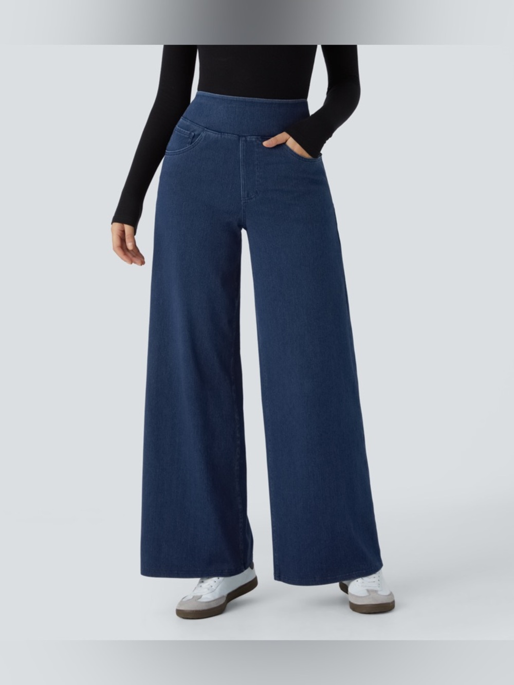 Halara Flex™ High Waisted Wide Leg Jeans XL Tummy Control Stretch Pockets - Picture 2 of 7